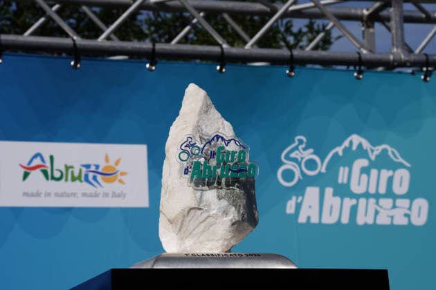 The trophy during the Giro d™Abruzzo, stage 3 from Oricola - Piana del Cavaliere to San Benedetto dei Marsi (159 km) - Abruzzo, Italy - Thursday, September 17, 2026. - cycling.  Copyright: xMassimoxPaolone LaPressex