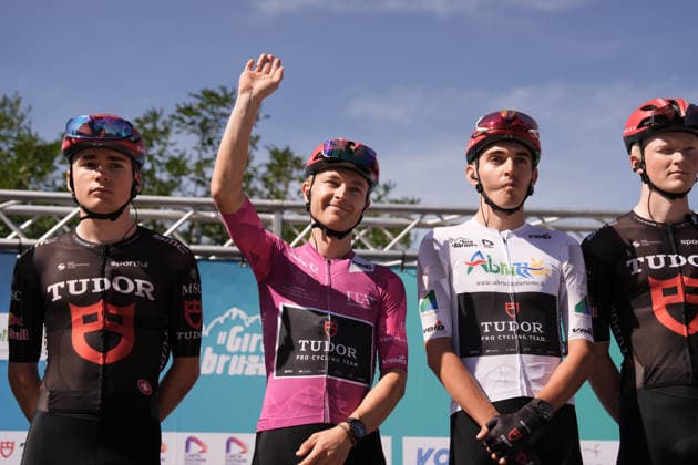 Germany s Lennart Jasch of Tudor Pro Cycling Team and France s Mathys Rondel of Tudor Pro Cycling Team during the Giro d™Abruzzo, stage 3 from Oricola - Piana del Cavaliere to San Benedetto dei Marsi (159 km) - Abruzzo, Italy - Thursday, September 17, 2026. - cycling.  Copyright: xMassimoxPaolone LaPressex