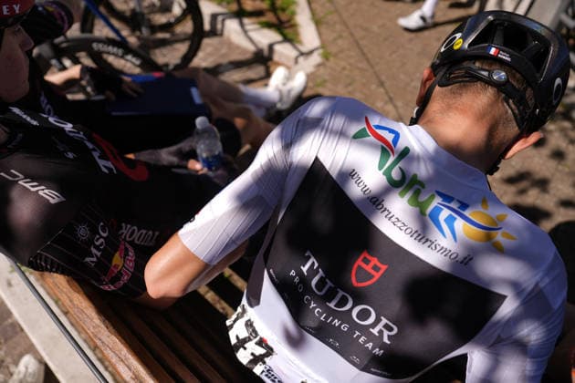 France s Mathys Rondel of Tudor Pro Cycling Team Relax of Cyclists before the Giro d™Abruzzo, stage 3 from Oricola - Piana del Cavaliere to San Benedetto dei Marsi (159 km) - Abruzzo, Italy - Thursday, September 17, 2026. - cycling.  Copyright: xFabioxFerrari LaPressex