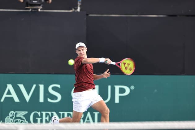 Polish Davis Cup Team training prior to the Davis Cup World Group I against Australia at Pat Rafter Arena in Brisbane, Australia - 17 Sept 2026 Kamil Majchrzak seen in action during the Polish Davis Cup Team training at Pat Rafter Arena in preparation for the upcoming Davis Cup World Group I against Australia. Brisbane Australia Copyright: xRichardxHainesx xSOPAxImagesx Richard Haines Poland DC (11)