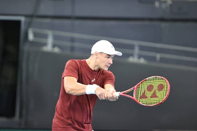 Polish Davis Cup Team training prior to the Davis Cup World Group I against Australia at Pat Rafter Arena in Brisbane, Australia - 17 Sept 2026 Kamil Majchrzak seen in action during the Polish Davis Cup Team training at Pat Rafter Arena in preparation for the upcoming Davis Cup World Group I against Australia. Brisbane Australia Copyright: xRichardxHainesx xSOPAxImagesx Richard Haines Poland DC (8)