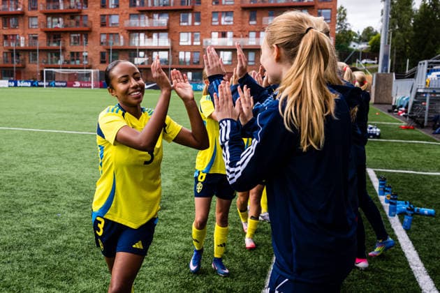 September 17, 2026: Nicole Intchasso Rydberg of Sweden ahead of the Under-15 friendly match between Norway and Sweden on September 17, 2026 in Lorenskog. Photo by Marius Simensen. BILDBYRAN COP 238 bbeng women s soccer football Norway Sweden friendly match  Copyright: MARIUSxSIMENSEN BB260917BB185