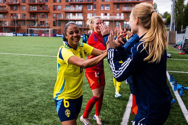 September 17, 2026: Lea Assefa of Sweden ahead of the Under-15 friendly match between Norway and Sweden on September 17, 2026 in Lorenskog. Photo by Marius Simensen. BILDBYRAN COP 238 bbeng women s soccer football Norway Sweden friendly match  Copyright: MARIUSxSIMENSEN BB260917BB187