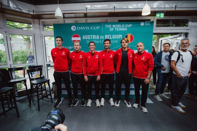 TENNIS - Davis Cup, AUT vs BEL VIENNA,AUSTRIA,17.SEP.26 - TENNIS - ITF Davis Cup, qualification round 2, Austria vs Belgium, preview. Image shows the team of Belgium.  GEPAxpictures xAlexanderxSolc