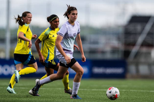 September 17, 2026: Mia Ibrahim Mabrouk el Sayeed of Norway during the Under-15 friendly match between Norway and Sweden on September 17, 2026 in Lorenskog. Photo by Marius Simensen. BILDBYRAN COP 238 bbeng women s soccer football Norway Sweden friendly match  Copyright: MARIUSxSIMENSEN BB260917BB194