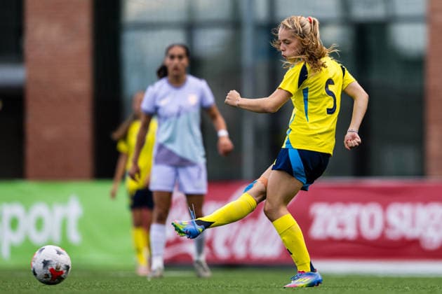 September 17, 2026: Andrea Nylöf of Sweden during the Under-15 friendly match between Norway and Sweden on September 17, 2026 in Lorenskog. Photo by Marius Simensen. BILDBYRAN COP 238 bbeng women s soccer soccer Norway Sweden friendly match  Copyright: MARIUSxSIMENSEN BB260917BB251