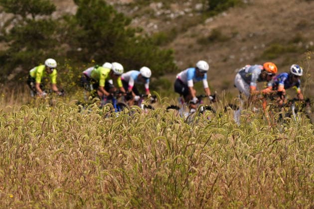 The pack rides cycles during the Giro d™Abruzzo, stage 3 from Oricola - Piana del Cavaliere to San Benedetto dei Marsi (159 km) - Abruzzo, Italy - Thursday, September 17, 2026. - cycling.  Copyright: xFabioxFerrari LaPressex