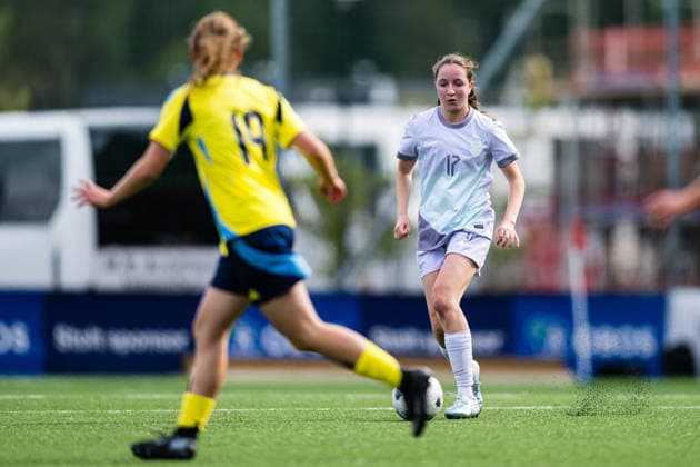 260917 Tara Dukic of Norway during the Under-15 friendly match between Norway and Sweden on September 17, 2026, in Lorenskog. Photo: Marius Simensen. BILDBYRAN COP 238 bbeng women s soccer football Norway Sweden friendly match  Copyright: MARIUSxSIMENSEN BB260917BB264