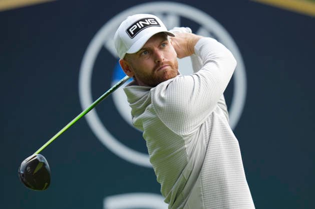 VIRGINIA WATER, ENGLAND - SEPTEMBER 17: Daniel Gavins (ENG) plays from the third tee during Round 1 at the BMW PGA, Golf Herren Championship at Wentworth Golf Club, Virginia Water on September 17, 2026 in Surrey, England The BMW PGA Championship