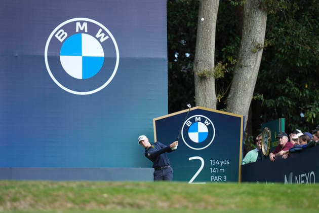 VIRGINIA WATER, ENGLAND - SEPTEMBER 17: Ben Schmidt (ENG) plays from the second tee during Round 1 at the BMW PGA, Golf Herren Championship at Wentworth Golf Club, Virginia Water on September 17, 2026 in Surrey, England The BMW PGA Championship