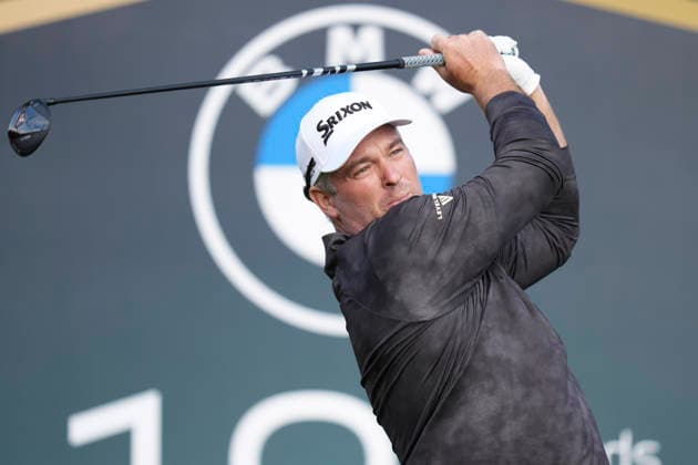 VIRGINIA WATER, ENGLAND - SEPTEMBER 17: Ryan Fox (NZL) plays from the 18th tee during Round 1 at the BMW PGA, Golf Herren Championship at Wentworth Golf Club, Virginia Water on September 17, 2026 in Surrey, England The BMW PGA Championship
