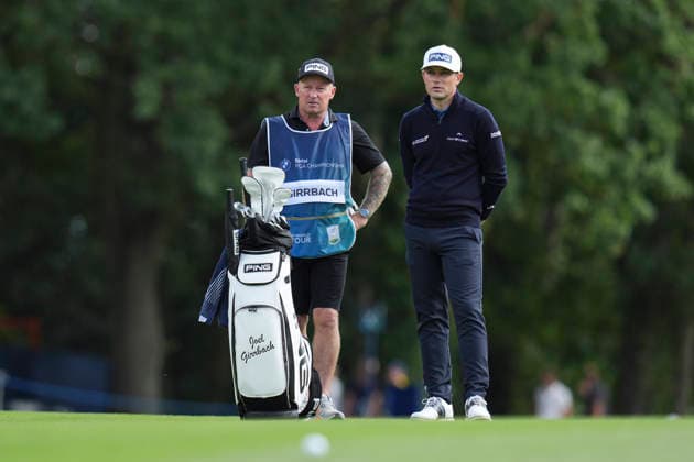 VIRGINIA WATER, ENGLAND - SEPTEMBER 17: Joel Girrbach (SUI) waits to play from the first fairway during Round 1 at the BMW PGA, Golf Herren Championship at Wentworth Golf Club, Virginia Water on September 17, 2026 in Surrey, England The BMW PGA Championship