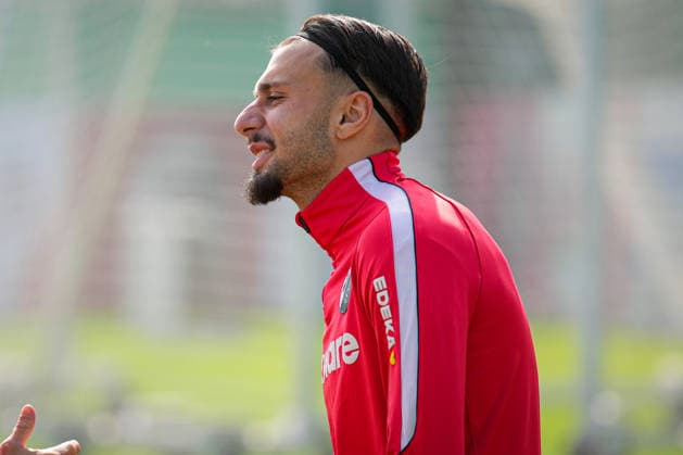 Soccer, Bundesliga, Men s, SC Freiburg Training at Europa Park Stadium, Sports, Europa Park Stadium, Berkay Yilmaz SC Freiburg, 27 Freiburg Europa Park Stadium, Baden-Württemberg, Germany Copyright: xFINLEYxMÖRCHx