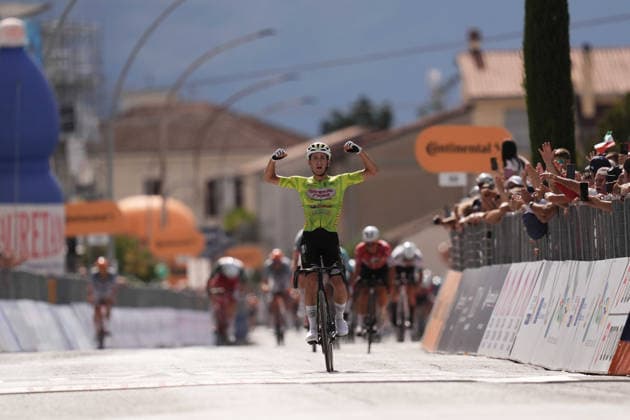 Italy s Filippo D Aiuto of General Store - Essegibi - F.lli Curia winner of the stage during the Giro d™Abruzzo, stage 3 from Oricola - Piana del Cavaliere to San Benedetto dei Marsi (159 km) - Abruzzo, Italy - Thursday, September 17, 2026. - cycling.  Copyright: xMassimoxPaolone LaPressex