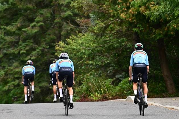 UCI 2026 Road World Championship, WM, Weltmeisterschaft Montreal 17 09 2026 BROMONT, CANADA - SEPTEMBER 17 : Team Belgium pictured during a training session prior to the Men Elite cycling road race of the 2026 UCI Road World Championships 93th edition an UCI World Championships cycling race in Montreal on September 17, 2026 in Bromont, Canada, 17 09 2026 Bromont Canada  Copyright: xPeterxDexVoechtx