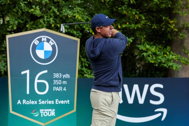 RECORD DATE NOT STATED 16th September 2026; Wentworth Golf Club, Virginia Water, Surrey, England; DP World Tour Golf, BMW PGA, Golf Herren Championship, Pro Am; Rory McIlroy of Northern Ireland tees off from the 16th tee HenningxVonxJagow