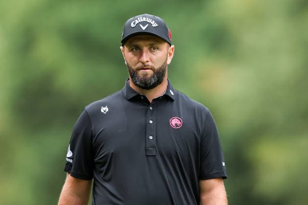 RECORD DATE NOT STATED 16th September 2026; Wentworth Golf Club, Virginia Water, Surrey, England; DP World Tour Golf, BMW PGA, Golf Herren Championship, Pro Am; Jon Rahm of Spain looks on from the 17th tee HenningxVonxJagow