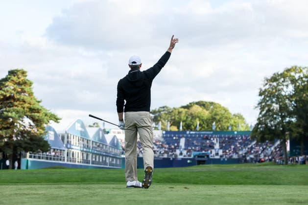RECORD DATE NOT STATED 16th September 2026; Wentworth Golf Club, Virginia Water, Surrey, England; DP World Tour Golf, BMW PGA, Golf Herren Championship, Pro Am; Gareth Bale, former Welsh football star at the 18th hole HenningxVonxJagow