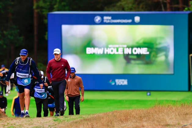 RECORD DATE NOT STATED 17th September 2026; Wentworth Golf Club, Virginia Water, Surrey, England; DP World Tour Golf, BMW PGA, Golf Herren Championship, Day 1; Jayden Schafer walking up the 15th par 3 ChrisxRoll