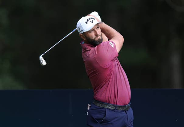 BMW PGA, Golf Herren Championship 2026 - Day One SURREY, ENGLAND, SEPTEMBER 17: Jon Rahm of Spain tee’s off with a iron shot on the 5th hole during The DP World Tour BMW PGA Championship Day One at Wentworth Golf Club, Virginia Water, Surrey, England, on September 17. (Photo by Daniel Weir) Surrey Wentworth Golf Course England Copyright: xDanielxWeir SportsxPressxPhotox Sportspressphoto_SPR233412
