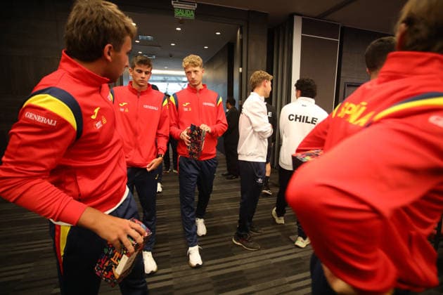 Tenis, Chile vs Espana. Sorteo para los partidos entre Chile contra Espana por Copa Davis. Santiago, Chile. 17 09 2026 Jonnathan Oyarzun Photosport Tennis, Chile vs Spain. Draw for the matches between Chile against Spain for the Davis Cup. Santiago, Chile. 17 09 2026 Jonnathan Oyarzun Photosport Sorteo Copa Davis 2026 Chile vs Espana 