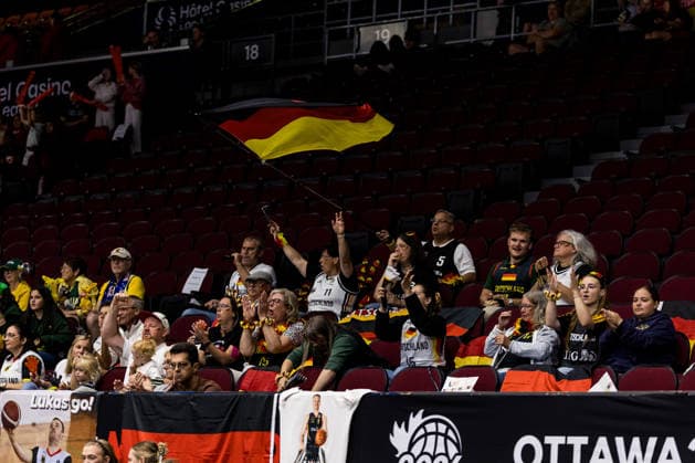 OTTAWA, CANADA - SEPTEMBER 17: German fans cheering for their team during the Ottawa IWBF Wheelchair Basketball World Championships semi final match between Australia vs. Germany at Arena at TD Place on matchday 9 of the Ottawa IWBF Wheelchair Basketball World Championships on September 17, 2026 in Ottawa, Canada. Canada Copyright: xSteffiexWunderlx