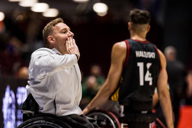 OTTAWA, CANADA - SEPTEMBER 17: Jan Haller (Head Coach Germany) yelling during the Ottawa IWBF Wheelchair Basketball World Championships semi final match between Australia vs. Germany at Arena at TD Place on matchday 9 of the Ottawa IWBF Wheelchair Basketball World Championships on September 17, 2026 in Ottawa, Canada. Canada Copyright: xSteffiexWunderlx