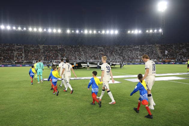 UEFA Europa League - OFI Crete FC vs TSG 1899 Hoffenheim - Players of TSG 1899 Hoffenheim line up during the UEFA Europa League Phase matchday 1 soccer match between OFI Crete FC and TSG 1899 Hoffenheim at the Georgios Pankritio Stadium, in Heraklion, Greece, 17 September 2026. IMAGO ONE INCH PRODUCTIONS PIRAEUS GREECE Copyright: xONExINCHxPRODUCTIONSx 7090052
