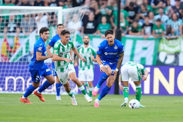 September 17, 2026, Sevilla, Sevilla, Spain: Martin Satriano of Getafe CF reacts during the Spanish league, LaLiga EA Sports, football match played between Real Betis and Getafe CF at La Cartuja stadium on September 17, 2026, in Sevilla, Spain. Sevilla Spain - ZUMAa181 20260917_zaa_a181_022 Copyright: xJoaquinxCorcherox