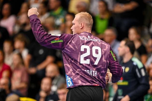 Göppingen, Germany, September 17, 2026: Goalkeeper David Spaeth of Rhein-Neckar Löwen gestures, gesturing during the Opel Handball Bundesliga match between FRISCH AUF Göppingen and Rhein Neckar Löwen at the EWS Arena on September 17, 2026, in Göppingen, Germany. Photo by Harry Langer, DeFodi Images. Göppingen, Germany, September 17, 2026 Goalkeeper David Spaeth of Rhein-Neckar Löwen gestures during the Opel Handball Bundesliga match between FRISCH AUF Göppingen and Rhein-Neckar Löwen at the EWS Arena on September 17, 2026 in Göppingen, Germany. Photo by Harry Langer, DeFodi Images. Photo by Harry Langer, DeFodi Images