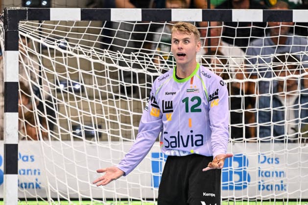 Göppingen, Germany, September 17, 2026: Goalkeeper Kristian Savers of FRISCH AUF Göppingen gestures, gesturing during the Opel Handball Bundesliga match between FRISCH AUF Goeppingen and Rhein Neckar Löwen at the EWS Arena on September 17, 2026, in Goeppingen, Germany. Photo by Harry Langer, DeFodi Images. Goeppingen, Germany, September 17, 2026 Goalkeeper Kristian Savers of FRISCH AUF Goeppingen gestures during the Opel Handball Bundesliga match between FRISCH AUF Goeppingen and Rhein Neckar Loewen at the EWS Arena on September 17, 2026 in Göppingen, Germany Photo by Harry Langer, DeFodi Images Photo by Harry Langer, DeFodi Images