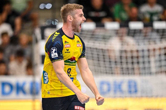 Göppingen, Germany, September 17, 2026. Tim Nothdurft of Rhein-Neckar Löwen gestures, cheering during the Opel Handball Bundesliga match between FRISCH AUF Göppingen and Rhein Neckar Löwen at the EWS Arena on September 17, 2026, in Göppingen, Germany. Photo by Harry Langer, DeFodi Images. Göppingen, Germany, September 17, 2026 Tim Nothdurft of Rhein Neckar Löwen gestures during the Opel Handball Bundesliga match between FRISCH AUF Göppingen and Rhein Neckar Löwen at the EWS Arena on September 17, 2026 in Göppingen, Germany. Photo by Harry Langer, DeFodi Images. Photo by Harry Langer, DeFodi Images.
