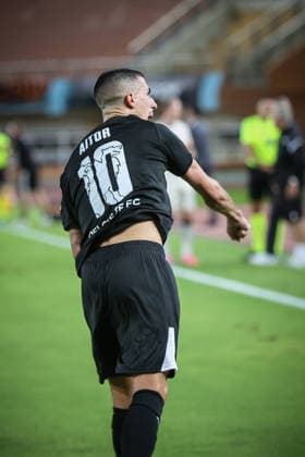 UEFA Europa League - OFI Crete FC vs TSG 1899 Hoffenheim - Aitor Cantalapiedra of OFI Crete FC celebrates after scoring the 1-0 during the UEFA Europa League Phase matchday 1 soccer match between OFI Crete FC and TSG 1899 Hoffenheim at the Georgios Pankritio Stadium, in Heraklion, Greece, 17 September 2026. IMAGO ONE INCH PRODUCTIONS PIRAEUS GREECE Copyright: xONExINCHxPRODUCTIONSx 7090089