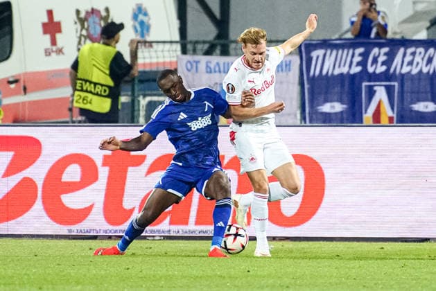 Football - Europa League - League phase - Round 1 - PFC Levski Sofia vs FC Red Bull Salzburg - 09.17.2026 Football - Europa League - League phase - Round 1: Aldair, 21 of PFC Levski during Europa League phase - Round 1 match between PFC Levski Sofia vs FC Red Bull Salzburg at Vasil Levski Stadium in Sofia, Bulgaria, on September 17th, 2026. Copyright: xYulianxTodorovx