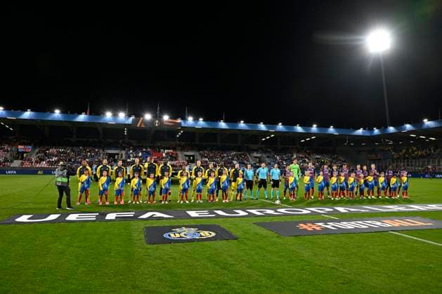 Viktoria Plzen v Royale Union Saint-Gilloise - UEFA Europa League PLZEN, CZECH REPUBLIC - SEPTEMBER 17 : Players of Royale Union Saint-Gilloise during the UEFA Europa League 2026 27 League Phase MD1 match between Viktoria Plzen and Royale Union Saint-Gilloise on September 17, 2026 in Plzen, Czech Republic, 17 09 2026 Plzen Czech Republic  Copyright: xDhax