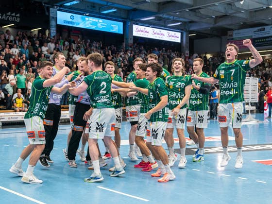 Frisch Auf Goeppingen celebrates wildly, Frisch Auf Goeppingen vs. Rhein Neckar Löwen, Handball, 1st Bundesliga, Men, 2026–2027 season, September 17, 2026, Frisch Auf Goeppingen vs. Rhein Neckar Löwen, Handball, 1st Bundesliga, Men, 2026–2027 season, September 17, 2026, Goeppingen Copyright: xEibner-Pressefoto MichaelxSchmidx EP_MST