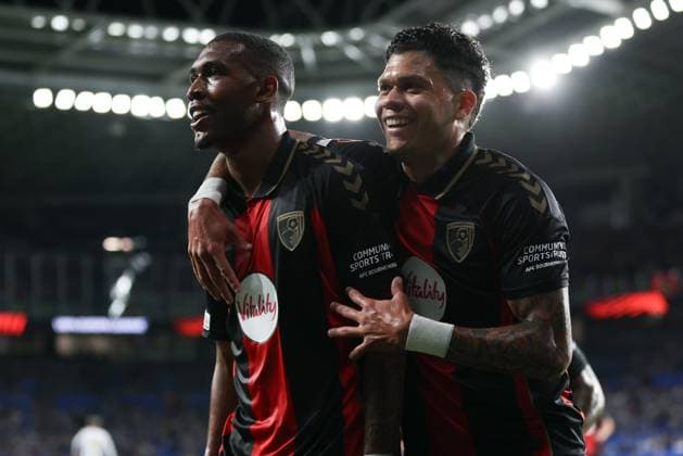 Rayan of Bournemouth celebrates scoring a goal to make the score 2-0. Real Sociedad v AFC Bournemouth, UEFA Europa League, Football, Reale Arena, San Sebastian, Spain - 17 Sep 2026San Sebastian Reale Arena Australia  Copyright: xRaddadxJebarah Shutterstockx 17155987bg