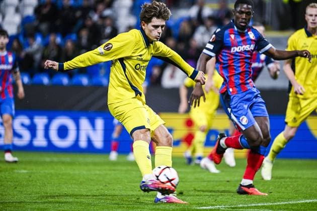 Union s Besfort Zeneli pictured in action during a soccer game between Czech FC Viktoria Plzen and Belgian Royale Union Saint-Gilloise, Thursday 17 September 2026 in Plzen, Czech Republic, on the first day (out of 8) in the league phase of the UEFA Europa League competition. TOM GOYVAERTS TomxGoyvaerts  x186777567x