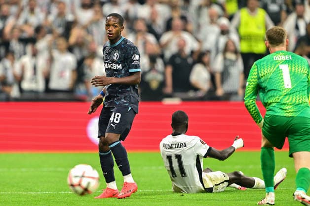 Besiktas v Olympique Marseille - UEFA Europa League ISTANBUL, TURKIYE - SEPTEMBER 17: Keyliane Abdallah (48) of Olympique Marseille celebrates after scoring a goal during the UEFA Europa League Week 1 match between Besiktas and Olympique Marseille at Tupras Stadium in Istanbul, Turkiye, on September 17, 2026. Serhat Cagdas Anadolu Istanbul Turkey. Editorial use only. Please get in touch for any other usage.  Copyright: x2026xAnadoluxSerhatxCagdasx