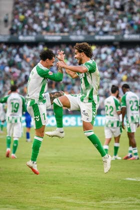 ESP LaLiga EA Sports Real Betis vs. Getafe CF Abdessamad Ezzalzouli of Real Betis scores a goal and celebrates during the LaLiga EA Sports match between Real Betis and Getafe CF played at La Cartuja Stadium in Seville on September 17, 2026, in Spain. Spanish Soccer Copyright: xAgenciaxLOFx