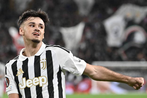 Juventus v NEC Nijmegen - UEFA Europa League TURIN, ITALY - SEPTEMBER 17: Kerim Alajbegovic (R) of Juventus celebrates after scoring his team s second goal during the UEFA Europa League football match between Juventus and NEC Nijmegen at Juventus Stadium in Turin, Italy, on September 17, 2026. Isabella Bonotto Anadolu Turin Italy. Editorial use only. Please get in touch for any other usage.  Copyright: x2026xAnadoluxIsabellaxBonottox