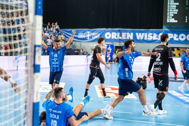 Plock 17.09.2026. Handball EHF Champions League match between ORLEN Wisla Plock and MT Melsungen in Plock, Poland --- EHF Champions League mecz ORLEN Wisla Plock - MT Melsungen w Plocku Persons Shown : Orlen Wisla Plock radosc wygrana Fot. Kai Taller Arena Akcji NEWSPIX.PL --- newspix.pl 