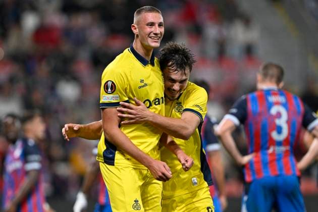 Viktoria Plzen v Royale Union Saint-Gilloise - UEFA Europa League PLZEN, CZECH REPUBLIC - SEPTEMBER 17 : Kricfalusi Ondrej midfielder of Royale Union Saint-Gilloise celebrates scoring a goal during the UEFA Europa League 2026 27 League Phase MD1 match between Viktoria Plzen and Royale Union Saint-Gilloise on September 17, 2026 in Plzen, Czech Republic, 17 09 2026 Plzen Czech Republic  Copyright: xDhax