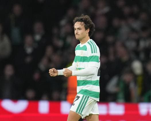 Mika Baur of Celtic celebrates scoring to tie the game 1-1 Celtic v Ferencvaros, UEFA Europa League, Football, matchday 1, Celtic Park, Glasgow, Scotland, UKGlasgow Celtic Park Scotland United Kingdom  Copyright: xStuartxWallace Shutterstockx 17156106am