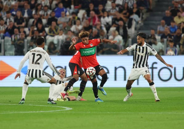 IPA88650032 - Tobias Storm of NEC Nijmegen during the UEFA Europa League match between Juventus FC and NEC Nijmegen on September 17, 2026, at the Allianz Stadium in Turin, Italy, during the 2026–27 season. Photo by Nderim KACELI  Copyright: xNderimxKaceli IPAxSportx xx IPA88650032