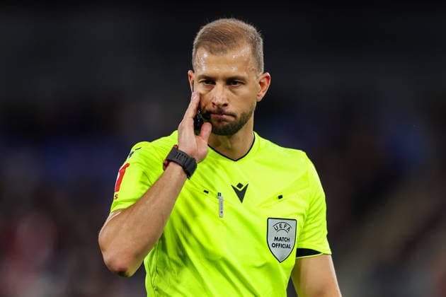 RECORD DATE NOT STATED 17th September 2026; Selhurst Park, London, England; UEFA Europa League Football, Crystal Palace versus Lech Poznan; Referee Michal Ocenas HenningxVonxJagow