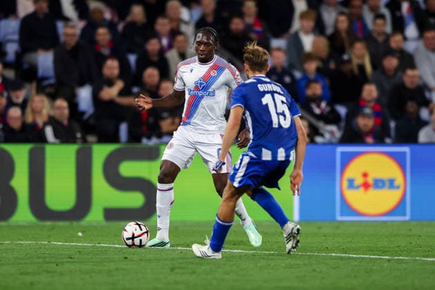 RECORD DATE NOT STATED 17th September 2026; Selhurst Park, London, England; UEFA Europa League Football, Crystal Palace versus Lech Poznan; Jaydee Canvot of Crystal Palace on the ball HenningxVonxJagow