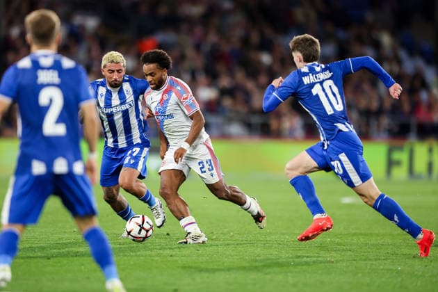 RECORD DATE NOT STATED 17th September 2026; Selhurst Park, London, England; UEFA Europa League Football, Crystal Palace versus Lech Poznan; Quinten Timber of Crystal Palace on the ball HenningxVonxJagow
