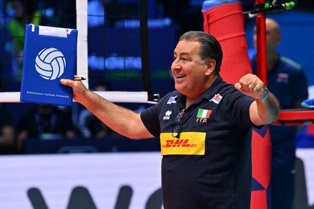 VOLLEYBALL - CEV Eurovolley Men - Italy vs. Slovenia Photo by IPA ABACAPRESS.COM88650632 - Fefge De Giorgi, head coach of Italy Modena Italy  Copyright: xIPAxSport ABACAx