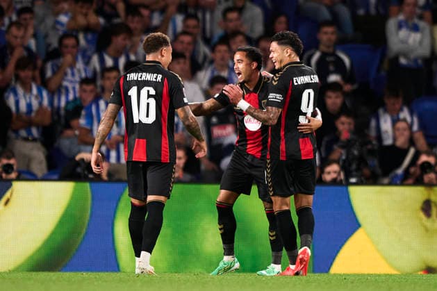 Real Sociedad de Futbol v AFC Bournemouth - UEFA Europa League 2026 27 League Phase MD1 Justin Kluivert of AFC Bournemouth celebrates after scoring his team s first goal during the UEFA Europa League 2026 27 Phase MD1 match between Real Sociedad and AFC Bournemouth at Estadio Anoeta in San Sebastian, Spain, on September 17, 2026. San Sebastian Spain  Copyright: xCesarxOrtizxGonzalezx originalFilename:ortizgonzalez-realsoci260917_np4AM.jpg